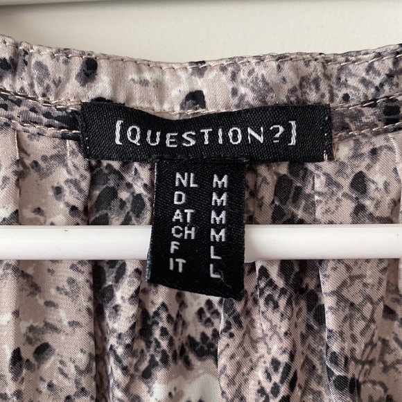 Multi Beige Python Snake Print High Low Blouse - Picture 7 of 8